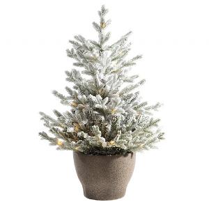 3ft Pre-Lit Snowy Norway Potted Artificial Christmas Tree