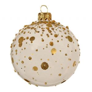 Decoris Transparent Glitter Dots 80mm Glass Bauble