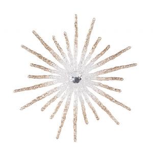 Decoris White Snowflake with Glitter and Beads