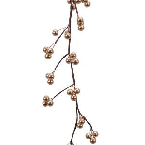 Decoris Gold Foam Berry Garland 130cm