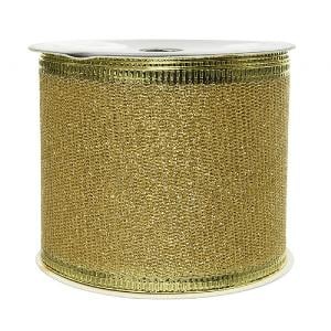 Decoris Light Gold Ribbon Mesh with Glitter 2.7m