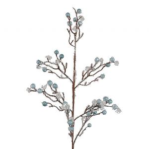Decoris Blue Frosted Foam Berry Garland 75cm