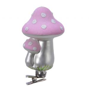 Decoris Blush Pink Mushrooms Flock on Clip