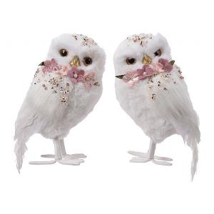 White Embellished 23cm Foam Owl (Assorted Designs)