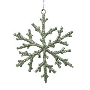 Decoris Sage Green Glitter Snowflake