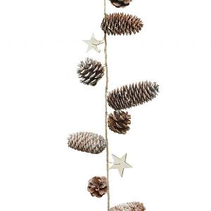 Decoris Pinecone Garland with Stars 150cm