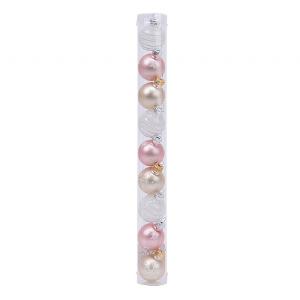 Decoris Pink Assorted 30mm Baubles (Pack of 9)