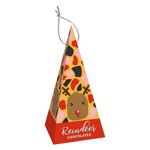 Treat Kitchen Hanging Pyramid Decoration Chocolate Reindeers 80g