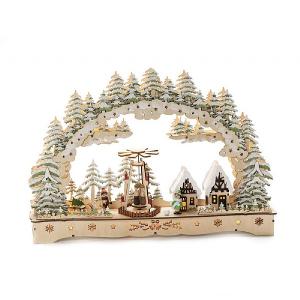 Konstsmide Wooden Village Scene Welcome Light