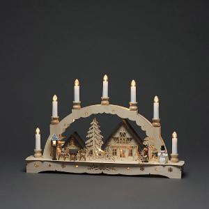 Konstsmide 7 Candles Wooden Silhouette with 21 LEDs