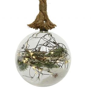 Lumineo Warm White LED Snowy Branch Rope Ball Large