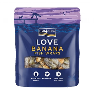 Fish4Dogs Love Banana Fish Wraps 100g