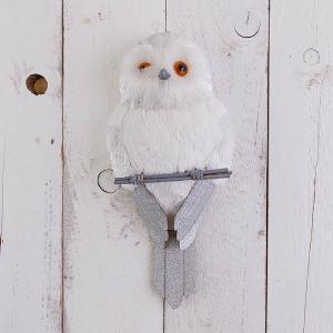 36cm White Sitting Owl Decoration