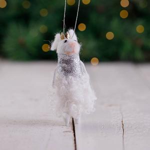Silver Mouse Princess Tree Decoration