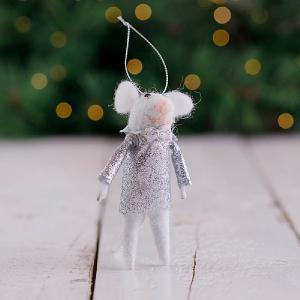 Silver Mouse Prince Tree Decoration