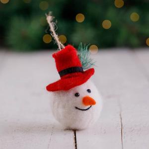 Snowman in Red Hat Tree Decoration