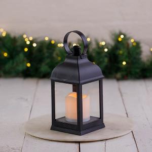 Black LED Candle Lantern