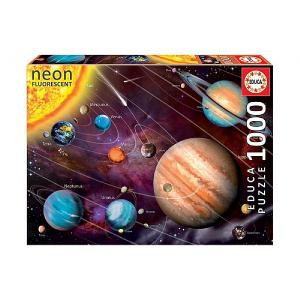 Neon Solar System 1000 Piece Jigsaw Puzzle