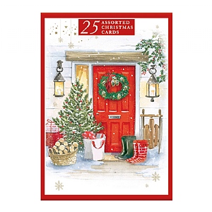 Red Bumber Pack of 25 Assorted Christmas Cards