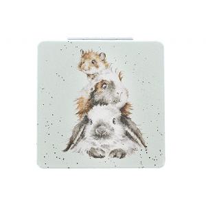 Wrendale 'Piggy In The Middle' Compact Mirror