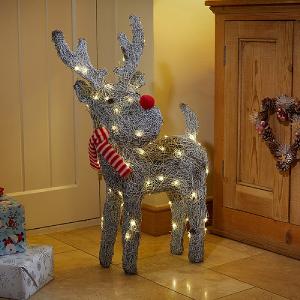 Comet Sparkly Decorative Rattan Reindeer (Battery Operated)