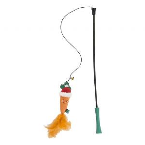 Zoon Nip-it Santa Carrot Tickle Stick Cat Toy