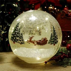 15cm LED Santa Sleigh Crackle Ball Decorative Light