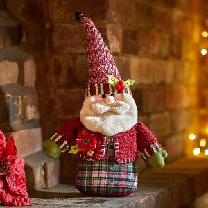 Holly Santa Christmas Door Stop