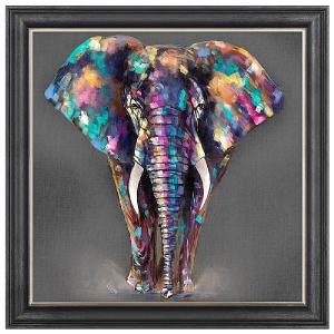 'Hugo' Elephant Picture 116x116cm