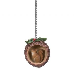 Vivid Arts Squirrel in Pine Cone Tree Decoration (7cm)