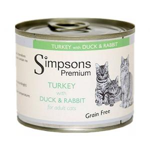 Simpsons Premium Cat Adult Turkey, Duck & Rabbit 200g