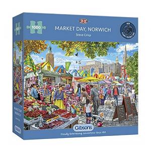 Gibsons Market Day Norwich 1000 Piece Jigsaw Puzzle