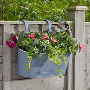 12” Fence & Balcony Hanging Pot - Slate