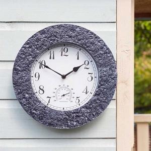 Outside In Stonegate Granite Effect 12'' Clock