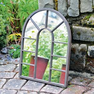 Woodlodge Provencial Metal Outdoor Mirror Grey 35cm x 45cm