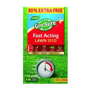Gro-sure Fast Acting Lawn Seed 10m2 + 30% Extra Free Box 13sq.m