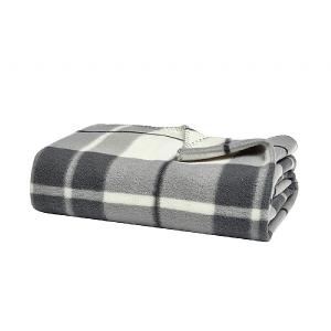 Kilburn & Scott Check Fleece Blanket - Grey