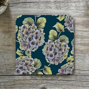 Toasted Crumpet Hydrangea Noir Single Coaster