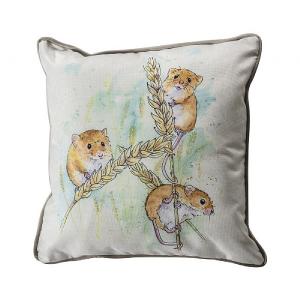 Harvest Mice Watercolour Cushion