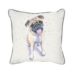Pug Watercolour Cushion