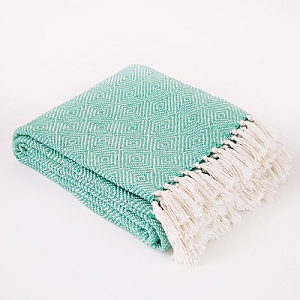 Weaver Green Diamond Blanket Aqua