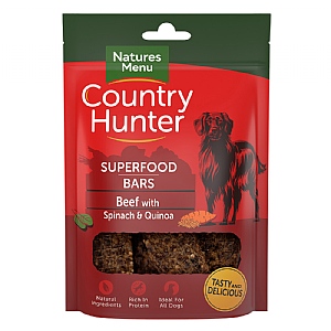Natures Menu Country Hunter Superfood Bars Beef with Spinach & Quinoa Treat Dog Treat (100g)