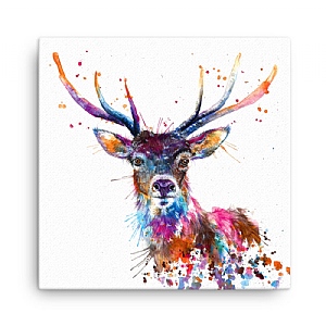 Katherine Williams Splatter 'Rainbow Stag' Mini Canvas