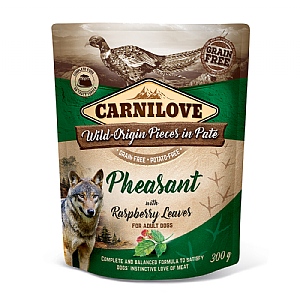 Carnilove Pheasant with Raspberry Leaves Pouch Wet Dog Food - Adult (300g)