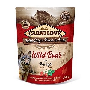 Carnilove Wild Boar with Rosehips Pouch Wet Dog Food - Adult (300g)