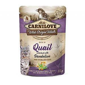 Carnilove Quail With Dandelion Pouch For Cats 85g