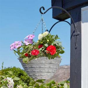 14” Monza Faux Rattan Hanging Basket