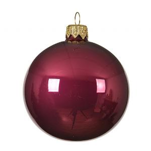Decoris Magenta Shiny Glass Bauble 8cm