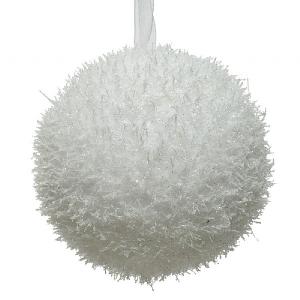 Decoris White Ice Effect Foam Bauble 10cm