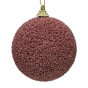 Decoris Velvet Bauble with Foam Glitter Beads 8cm